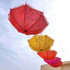 Lot Of 10Pc Indian Handmade Vintage Sun Parasol Wedding Decorative Umbrella