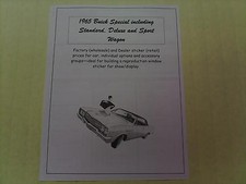 1965 Buick Special Factory Wholesale Dealer Retail Prices For Cars Options 1965 Buick Special Factory Wholesale Dealer Retail Prices For Cars Options