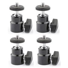 4x CAMVATE Aluminum 360° Rotatable 1/4"-20 Mini Ball Head Holder fr Camera Tripo