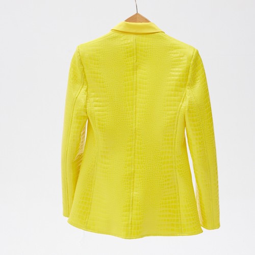 Just Cavalli Snake Pattern Yellow Blazer Jacket Size S - Picture 2 of 8