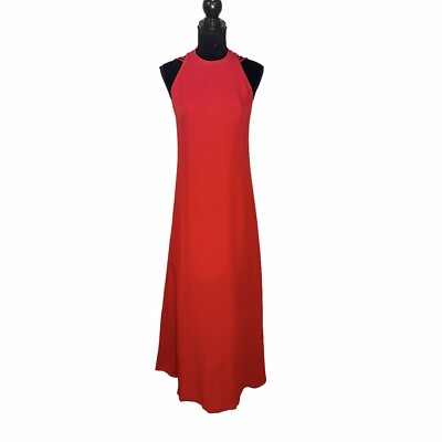 Diane von Furstenberg Sophia Silk Halter Gown Womens 6 Poppy Red Strappy  Back | eBay