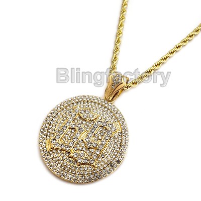 Iced TEKASHI 69 Gold PT Medallion Pendant & 24