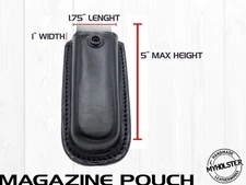 OWB Universal Leather Magazine Pouch w/Snap Holster Fits  9mm, .40 calibers