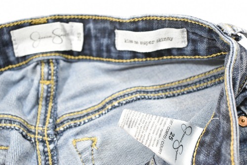 Girl's Jessica Simpson Distressed Super Skinny Blue Jeans Size 25 Short - Picture 9 of 9