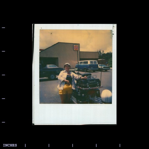 Old Polaroid Photo WOMAN HONDA MOTORCYCLE BURGER KING VALPARAISO INDIANA eBay