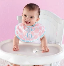 Mud Pie girls bib and spoon initial set
