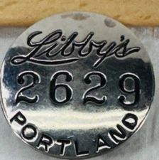 Libby's Vegetables Can Goods Portland Oregon Employee ID Badge Pin