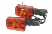 Passt FüR Royal Enfield Vorderes Paar Bernstein Orange Rechteckiger Blinker Ecs
