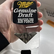 Stealth fighter, Air Force, Acrylic Beer Tap Handle Miller Mgd Rare 🔥
