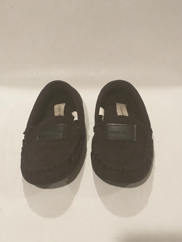 Lucky Brand Toddler Size 11/12 Moccasins Slipper Shoes Black - Image 3 of 4