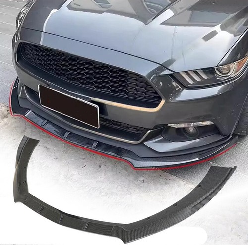 For Ford Mustang 2015-2017 CARBON LOOK Front Bumper Lip Splitters BODYKIT  - Picture 1 of 13