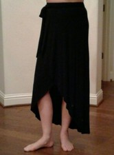 A New Day - M, Gorgeous black skirt asymmetrical, tie, maxi stretch - New