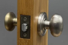 Baldwin Passage Knob Set Satin Nickel/ Vintage Brass Finish