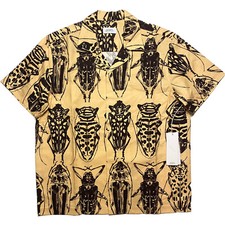 SATURDAYS NYC Mens York Entomology Short Sleeve Shirt Reed Yellow MSRP 155 