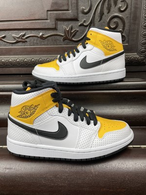 Nike Womens Air Jordan Mid White Yellow BQ6472-107 White University Gold Size 7 | eBay