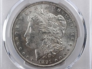 NobleSpirit 1891 CC Morgan Silver Dollar VAM 3 Spitting Eagle Top 100 PCGS MS62
