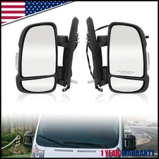 Pair Left+Right Side Rear View Mirror Power signal Light for 10-24 RAM Promaster