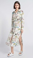 SMYTHE Cote d'Azur Floral Print Long Sleeve Shirt Dress Size XS Org $650