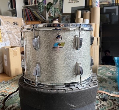Vintage Anfang 70er 14x10'' Ludwig Silber Glitzer Gestell Tom