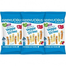 Kiddylicious Cheesy Flavour Veggie Straws 4 Pack 48g