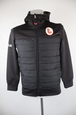 Legea Turris Soccer Jacket Men XS Regular Zip Up Puffer Coat Black