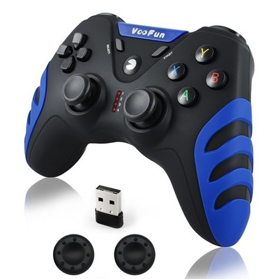 Kabelloser PC-Controller, Dual Vibration, Gaming für Windows/PS3/Steam, Blau