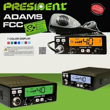 President Adams FCC CB Radio. Large LCD with 7 Colors, Programmable - New