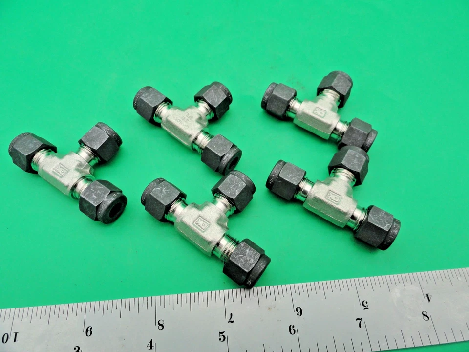 (5pcs) DK-LOC 1/4"STAINLESS SINGLE FERRULE COMPRESSION TEE - Image 2 of 2