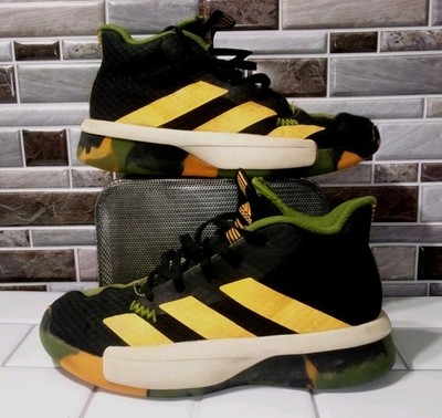 Adidas Pro Next 19 Sneakers Black Green Orange Mid top Men's Size 5 #EF2255