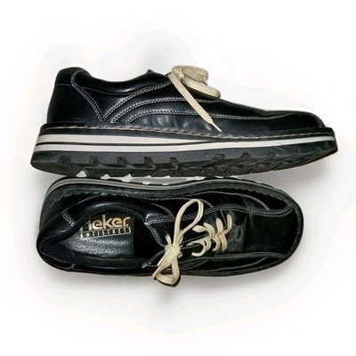 RIEKER Herren Schuhe Gr. 42 Schwarz 