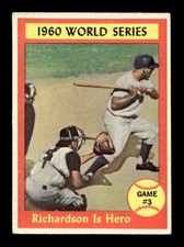 1961 Topps #308 World Series Game 3 Richardson Yankees VG-EX *m7