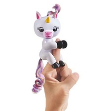 Fingerlings Baby Unicorn - Gigi White with Rainbow Mane and Tail - Interactive B