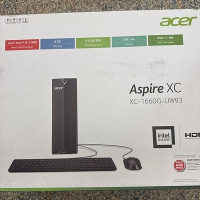 Acer Aspire XC XC-1660G-UW93 (512 GB SSD, Intel Core i5-11400, 2.60 GHz, 8 GB...