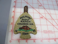 Philmont Scout Ranch collectible STAFF vintage with leather on back patch (p30)