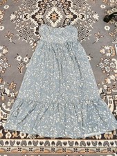 Dazy Spaghetti Strapped Midi Summer Dress Large Blue