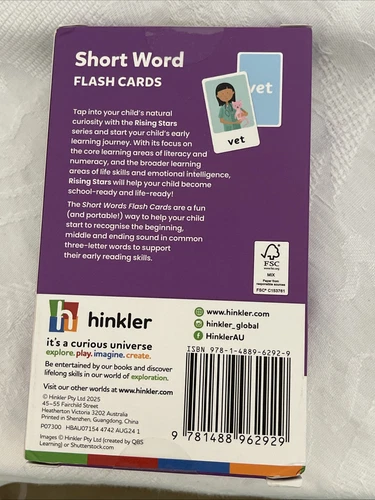 Jr. Explorers Hinkler Short Word Flash Cards Rising Stard Learn Teach English - Picture 3 of 6