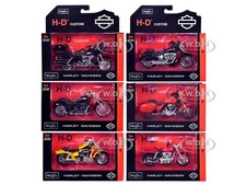 6 PIECE HARLEY-DAVIDSON MOTORCYCLE SET SERIES 45 1/18 DIECAST BY MAISTO 31360-45