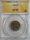 1925 Buffalo Nickel AU58 ANACS
