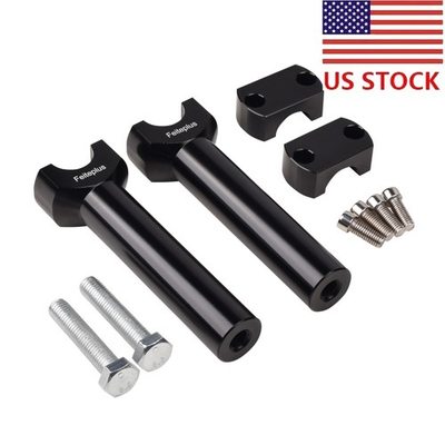 #ad Motorcycle 1#x27;#x27; Handlebar Risers Clamps Handle Bar Mount For Harley Honda Black $39.98