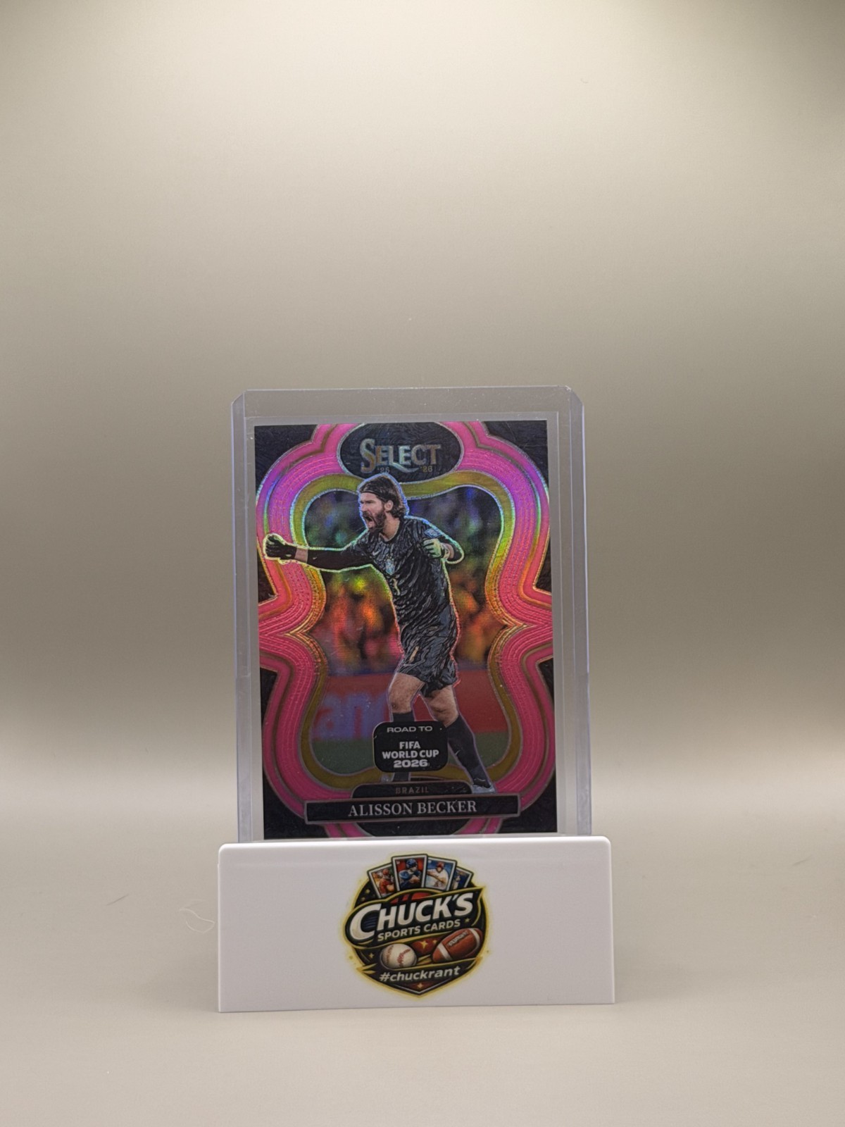 Alisson Becker 2025-26 Panini Select Road to World Cup Mezzanine Pink /99 #196