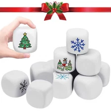 10pcs Large White Blank Foam Dice for DIY Painting, Graffiti, and Art Projects