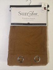 Sun Sheer Accents 4 Window Panels Brown w/ Silver Grommets 35 X 84  Polyester