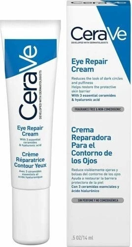 CeraVe Eye Repair Cream Fragrance Free 14ml New Reduces Dark Circles Puffiness