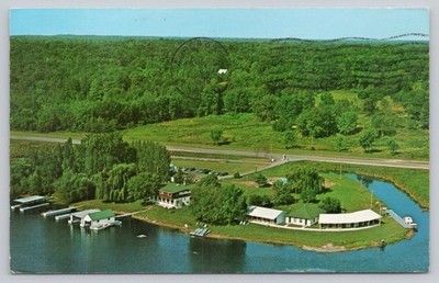 Postcard Rockport Ontario Caigers Lodge Aerial River 1970s Chrome View
