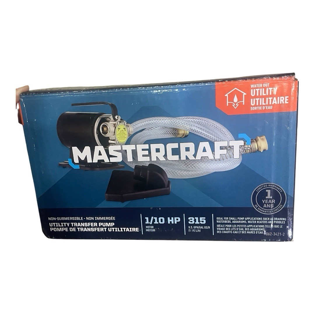 Utility Transfer Pump Mastercraft 1/10 HP Water Pump Non Submersible 315 GPH