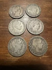 LOT OF 6 BARBER QUARTERS QUARTER SILVER SCRAP COLLECT MELT NO RESERVE