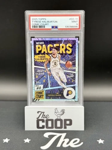 2025-26 Topps Tyrese Haliburton Comic Court SSP Case Hit #CC-11 Pacers PSA 9