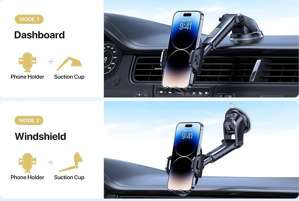 Car Phone Holder Universal Mount Mobile iPhone Windscreen Dashboard or Air Vent - Image 4 of 4