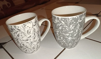Kaffee Tassen Becher Pott 2er Set Tee Grau große Kaffeetassen Kaffeebecher XXL - Bild 1 von 4
