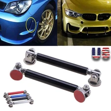 New Adjustable Front Bumper Splitter Strut Rod Tie Support Bar Spoiler10cm Black